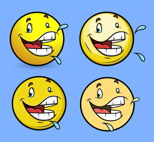 Köpködés nyál Smiley készlet — Stock Vector