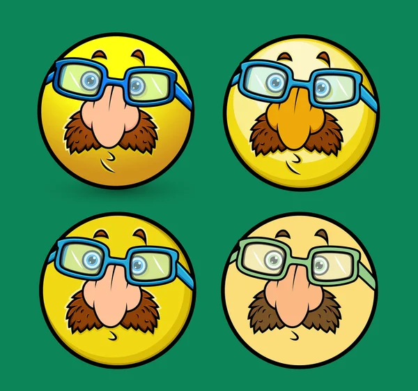 Disfraz Smiley Set con nariz falsa y gafas — Vector de stock