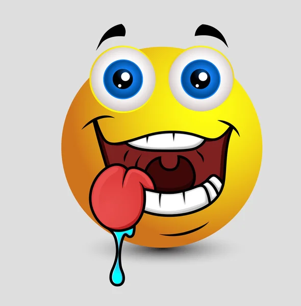 Emoticono baboso Emoticono sonriente — Vector de stock