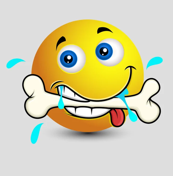 Comer Hueso Smiley Vector — Vector de stock