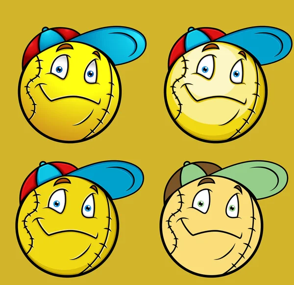Baseball Thrower Emoji Smiley Emoticon — Stock Vector