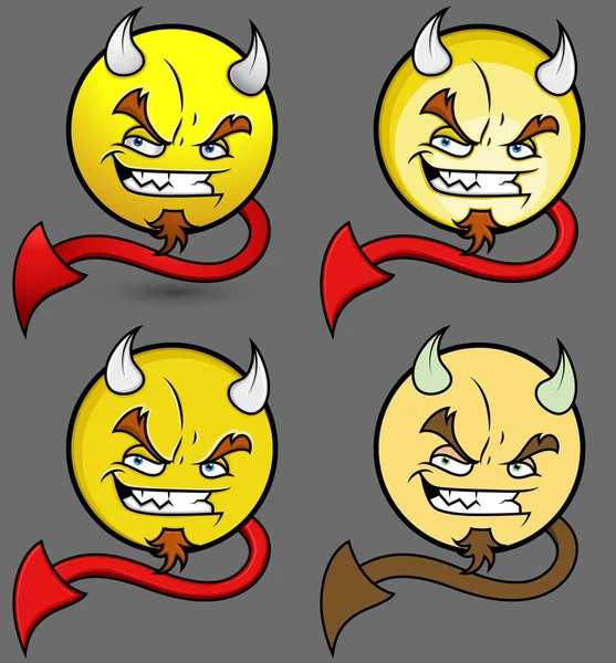 Diabo Smiley Set — Vetor de Stock