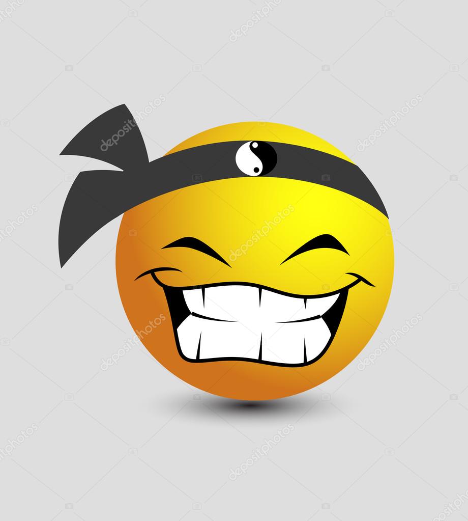 Happy Chinese Smiley with Yin Yang Symbol Strap on Head Stock Vector by  ©baavli 98042172