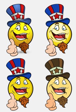 Amca Sam Emoji Smiley ifade gülüyor