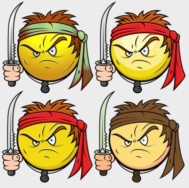 Shaolin Kung Fu savaşçısı Emoji Smiley ifade