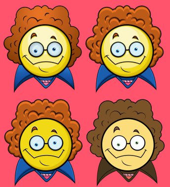 60'ların pop yıldız Emoji Smiley ifade