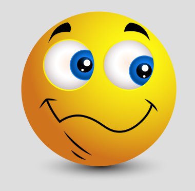 Sevimli yan Emoji Smiley ifade gözleri