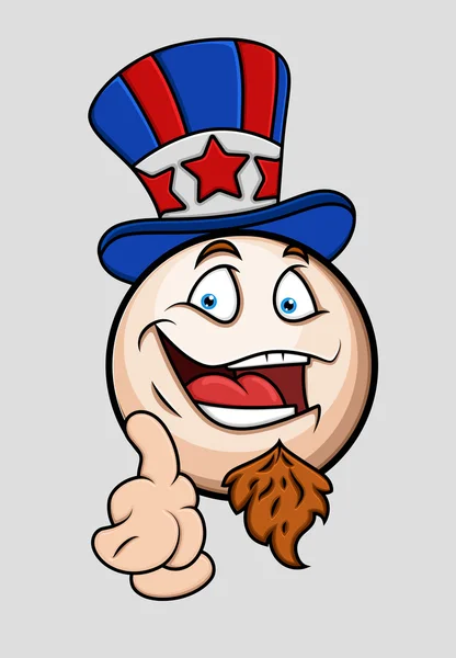 I Want You - Patriotic Uncle Sam Emoticon — Stock Vector