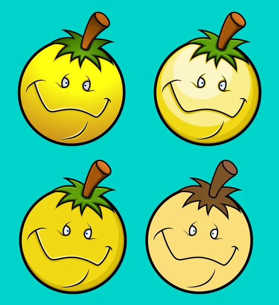 Cartoon Fruit Smiley Vector — Stock Vector