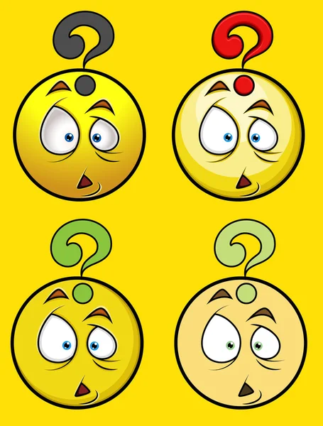 Questioned Smiley Set — Stock Vector