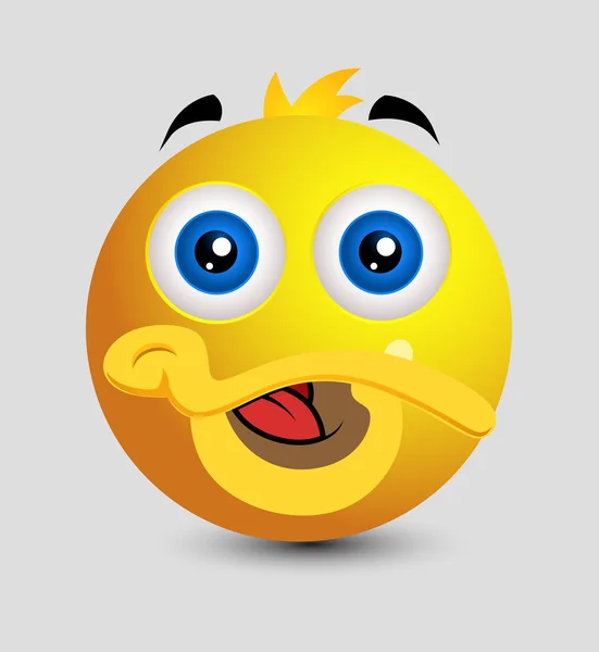 Cute Funny Duck Emoji Smiley Emoticon — Stock Vector