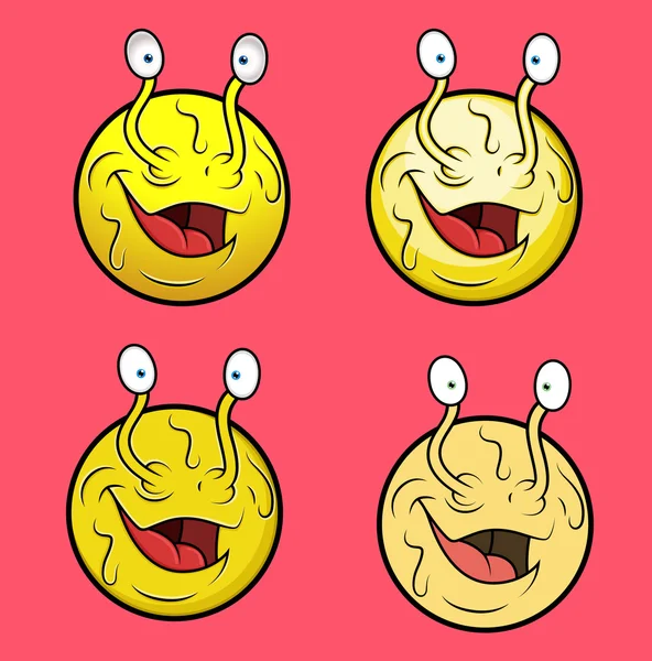 Lumaca aliena Emoji Smiley Emoticon — Vettoriale Stock