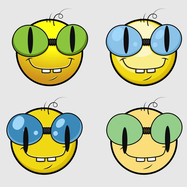 Kitap kurdu Emoji Smiley ifade — Stok Vektör