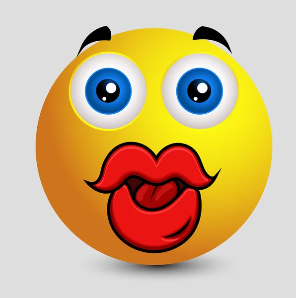Funny Big Lips sonriente — Vector de stock