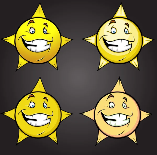 Alegre estrella sonriente conjunto — Vector de stock