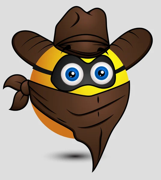 Cow Boy Super eroe Emoji Smiley Emoticon — Vettoriale Stock