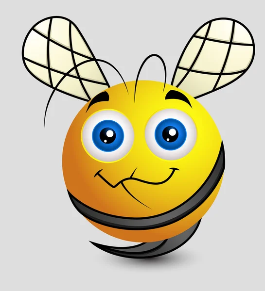 Cute Cartoon Bee Smiley — Stock Vector