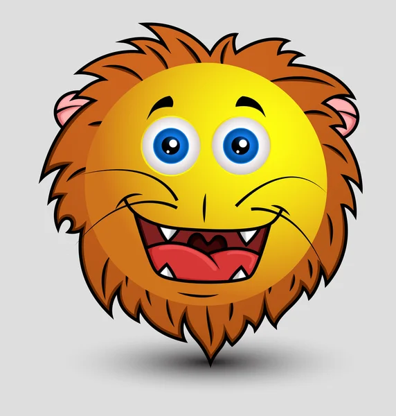 Cute Happy Lion Smiley — Stock Vector