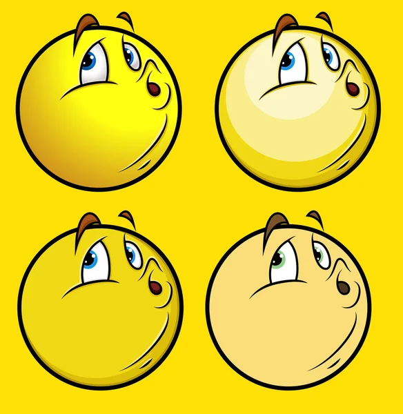 Conjunto de emoticones silbantes — Vector de stock