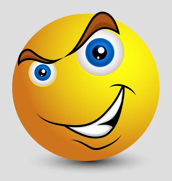 Kurnaz Emoji Smiley ifade — Stok Vektör