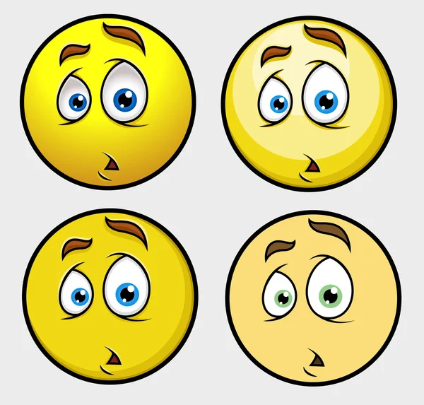 Шокований сумний вираз Emoticon Set — стоковий вектор