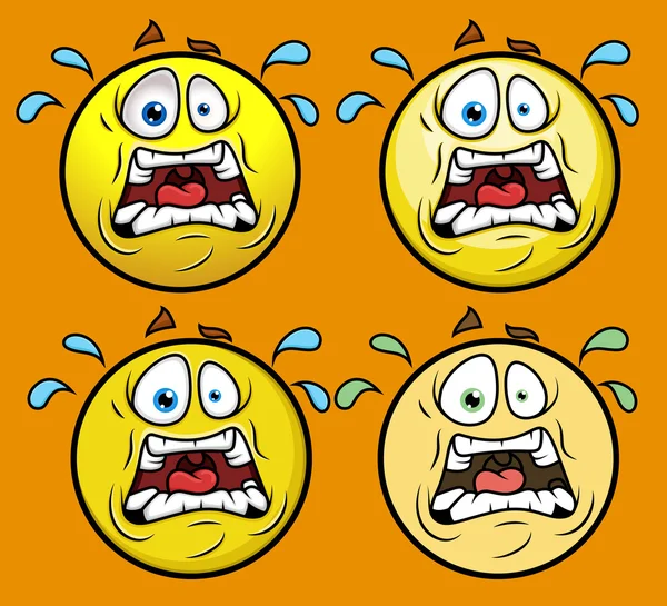 Set de Emoticones Horrorizados — Vector de stock
