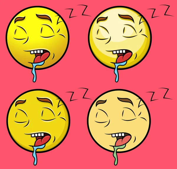 Uyuyan Emoji Smiley ifade — Stok Vektör