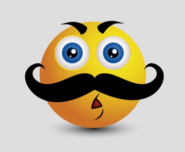 Large Mustache Mature Man Emoji Smiley Emoticon clipart