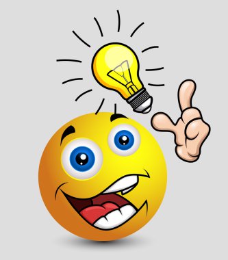 Mutlu gülen bir fikir vektör çizim var