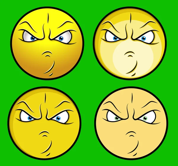 面对愤怒的表情矢量集 — 图库矢量图片