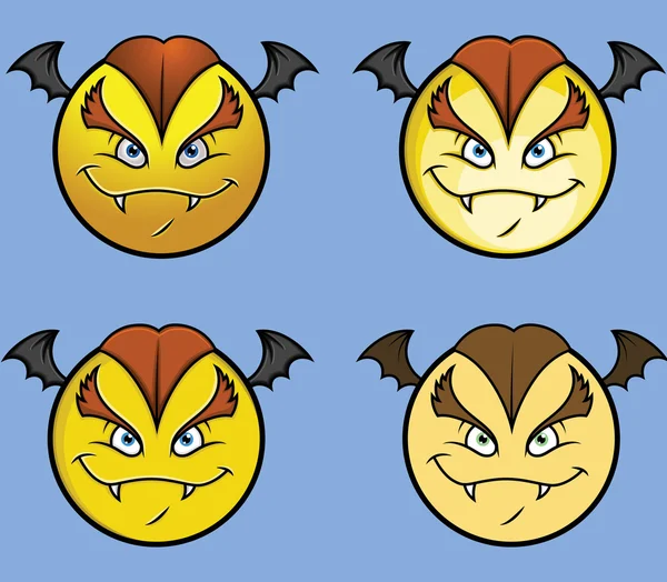 Conjunto de Emoticones de vampiro diablo — Archivo Imágenes Vectoriales