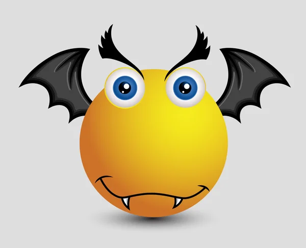 Vampiro engraçado Bat Vector Emoticon —  Vetores de Stock