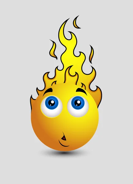 Kafa yanan Emoji Smiley ifade — Stok Vektör