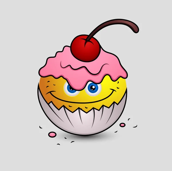 Küp kek Emoji Smiley ifade — Stok Vektör