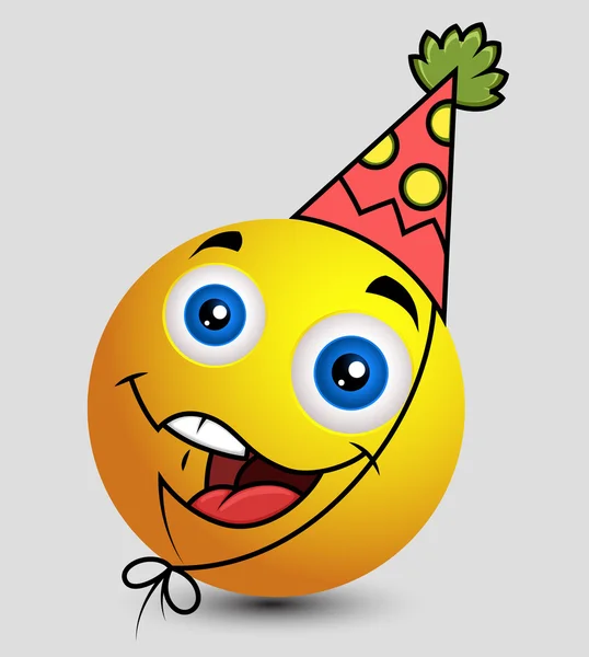 Cumpleaños niño emoji sonriente emoticono — Archivo Imágenes Vectoriales