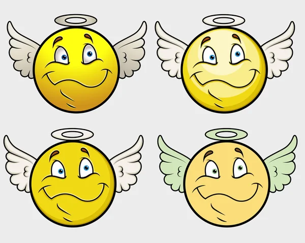 Angel Smiley Vector Set — Stock Vector