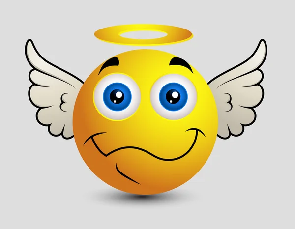 Happy Angel Emoji Smiley Emoticon — Stock Vector