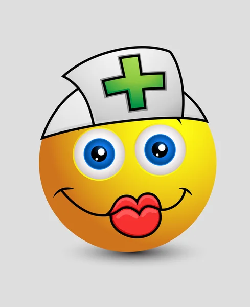 Sjuksköterska Emoji Smiley smiley — Stock vektor