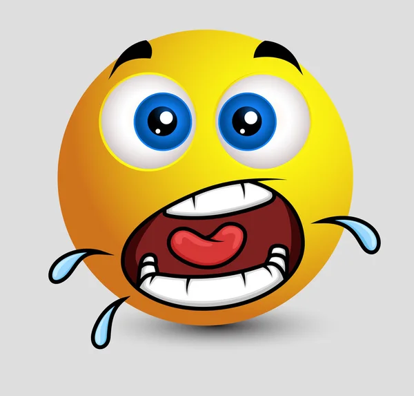 Smiley excité hurlant Emoji Smiley Emoticon — Image vectorielle