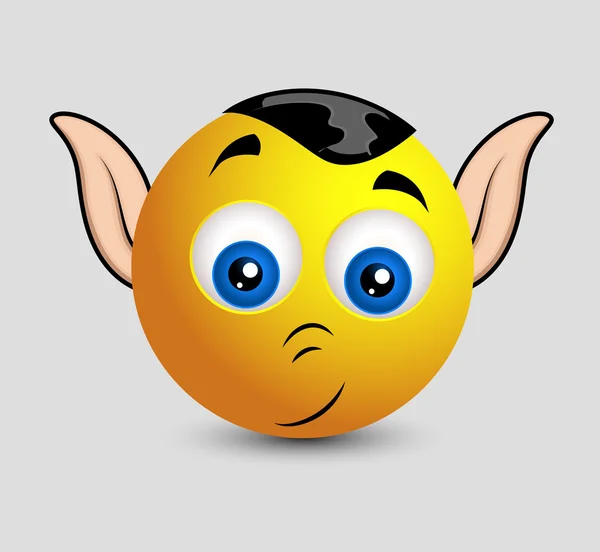 Schattig onschuldige Elf Emoticon — Stockvector