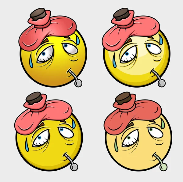 Mal dos desenhos animados Emoticon Smiley Emoji — Vetor de Stock