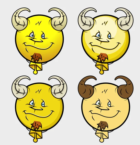 Felice Billy Goat Emoji Smiley Emoticon — Vettoriale Stock