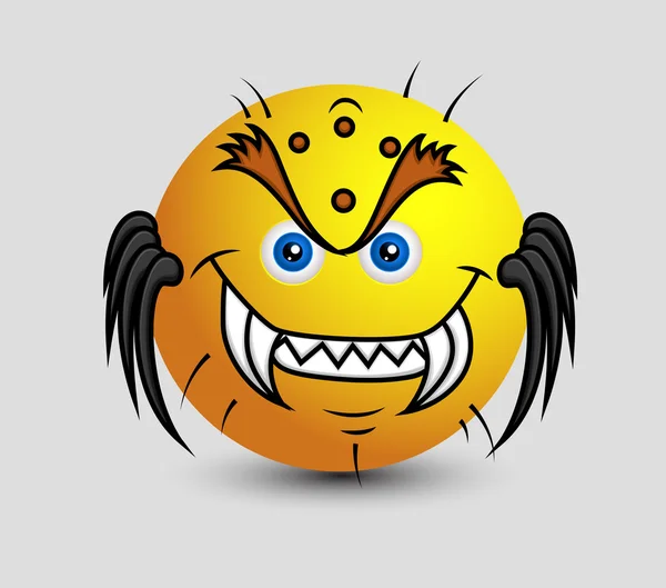 Creepy Halloween potwór smiley — Wektor stockowy