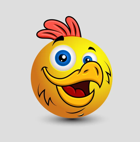 卡通公鸡表情笑脸图释 — 图库矢量图片