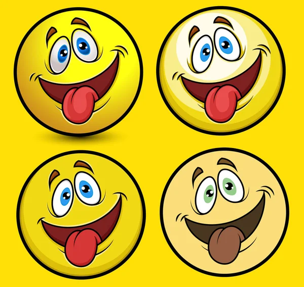 Lingua fuori divertente di smiley — Vettoriale Stock