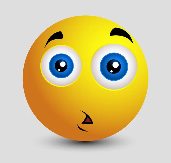 Chocado Triste Emoji Smiley Emoticon —  Vetores de Stock