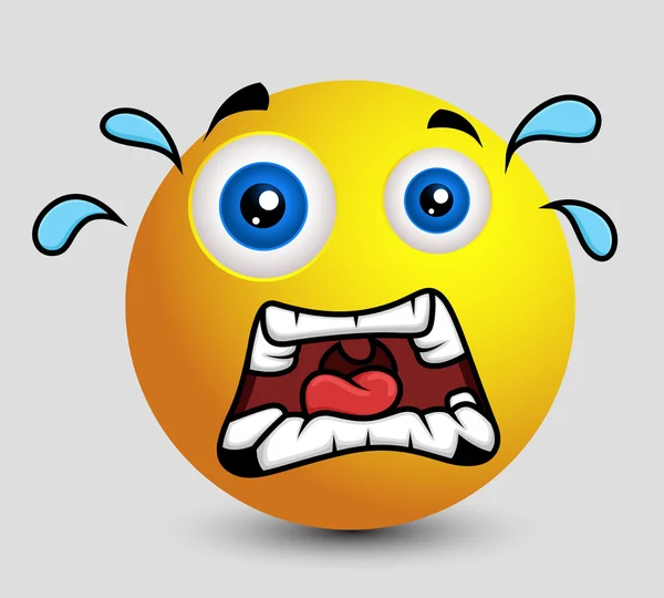 Emoji asustado Emoticon sonriente — Vector de stock