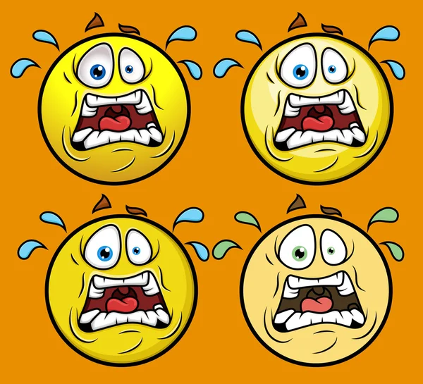 Conjunto de Emoticon Horrificado — Vetor de Stock