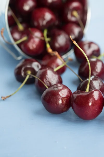 Cherries Falling Out from a Bucket — Stock Photo, Image