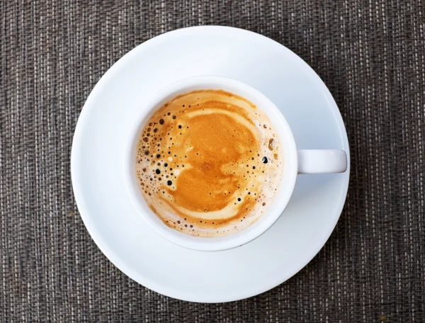 Espresso-Kaffee, Draufsicht Stockbild